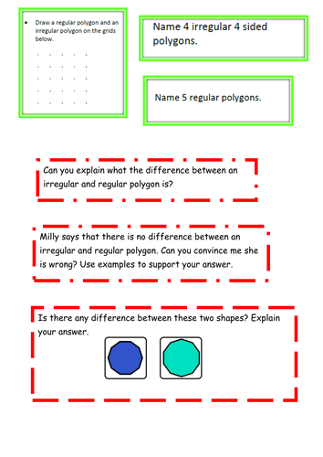 To identify regular and irregular polygons.