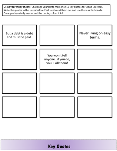 Blood Brothers Revision Flipbook