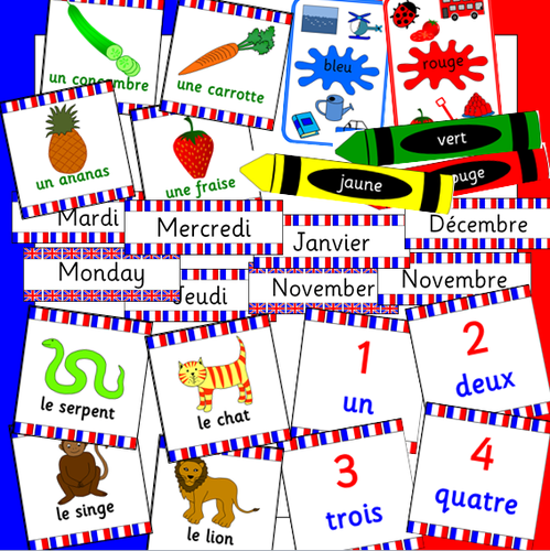 French language flashcards and posters