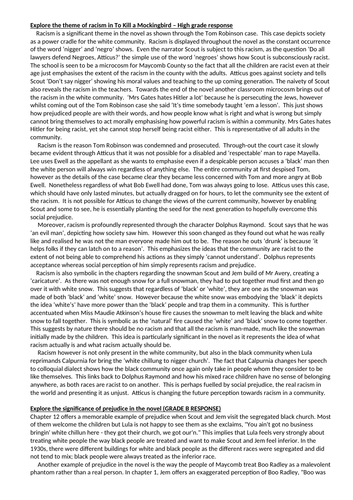 thesis statement to kill a mockingbird prejudice