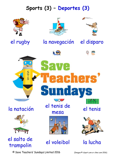 Sports in Spanish Worksheets, Games, Activities and Flash Cards (with audio) (3)