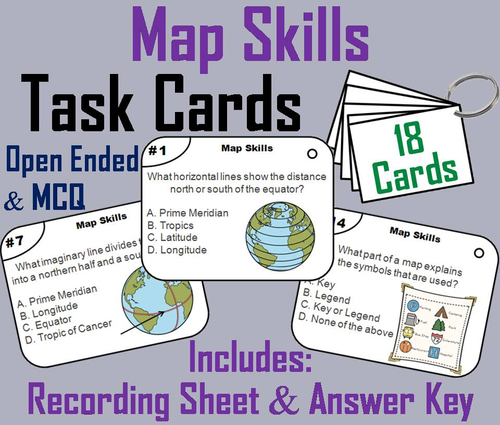 Map Skills Task Cards