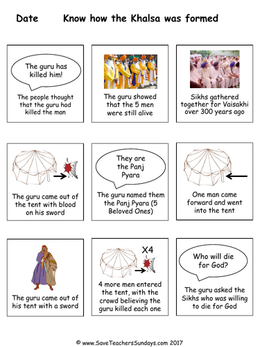 Sikh Khalsa KS1 Lesson Plan and Worksheets / Activity