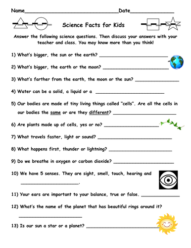 End of the Year Science Facts for Kids PLUS General Science Word Search Puzzle