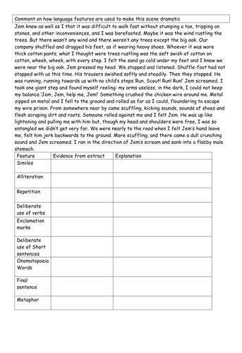 To Kill a Mockingbird: Practise identifying language features in 4