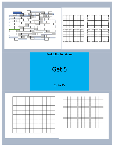 Multiplication Single Digit Get 5 Game