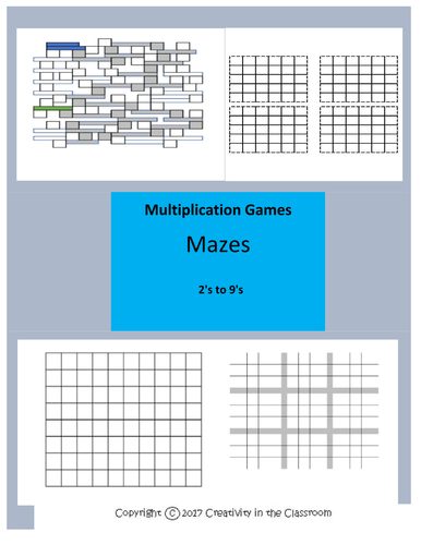 Multiplication Single Digit Mazes