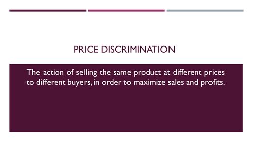 Price discrimination for A level Economics