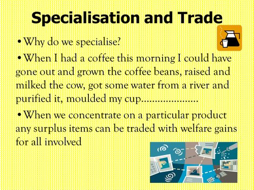 Specialisation and trade for A level Macroeconomics