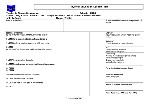 Thriller michael Jackson dance 6 lesson plans