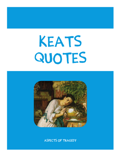 Keats Quotes Booklet (La Belle Dame Sans Merci, The Eve of St Agnes, Isabella, and Lamia)
