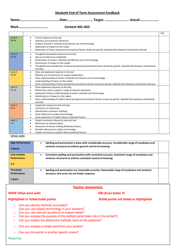 Macbeth: Time-saving Assessment Feedback