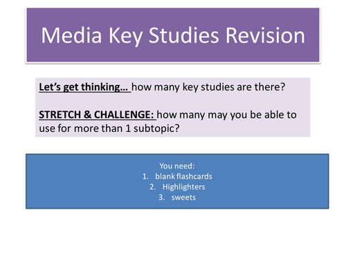 OCR Media - Component 1 - Key Studies Revision