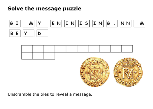 Solve the message puzzle from Mary Queen of Scots
