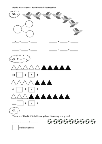 Year 1 Addition and Subtraction Problems