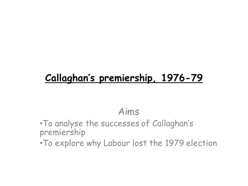 AQA A Level Britain 1950-2007: Callaghan's premiership