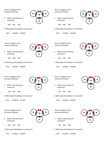 GCSE Chemistry Structure and Bonding Questions (Sticky Labels)