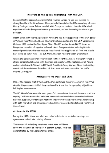 AQA A Level Britain 1950-2007: Foreign policy 1970s: USA and Communism