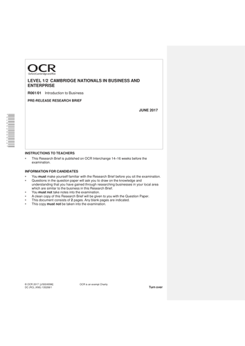 R061 June 2017 Case Study breakdown