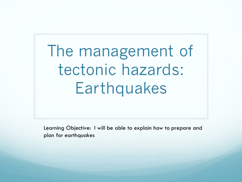 Management of Earthquakes