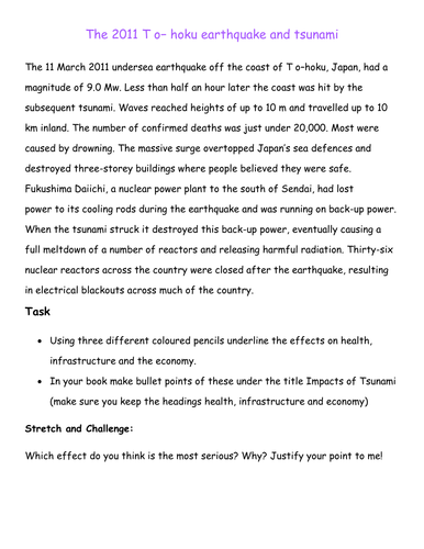 Tohuku Tsunami - Effects (Low Ability)