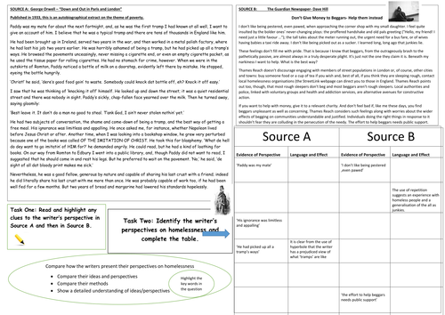 Language Paper 2 Question 4 Learning Mat