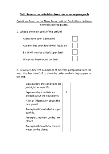 Year 6 Reading Revision