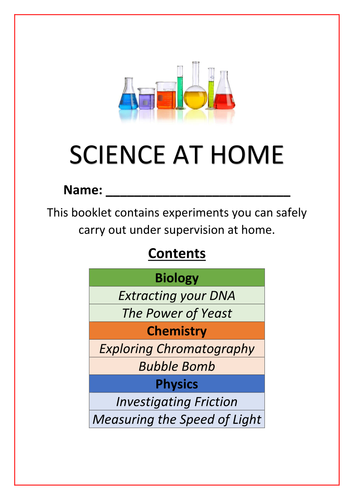 Science at home: Experiments booklet