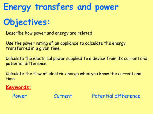 New AQA P2.8 (New Physics GCSE spec 4.2 - exams 2018) - Power and energy transfers in appliances