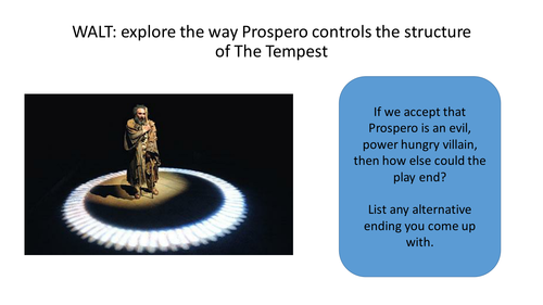 The Tempest : Shakespeare : How Prospero controls the narrative and structure
