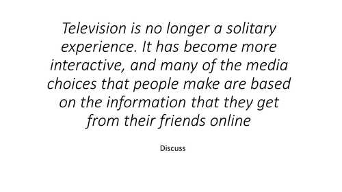 AQA Media TV GameShows Lessons post Preliminary Material - 23rd April 2017