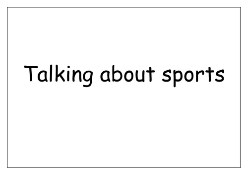 KS3 French - Booklet on sport (part 1)