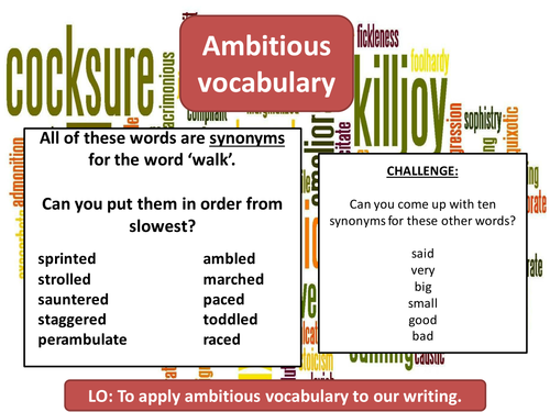 gcse creative writing ambitious vocabulary