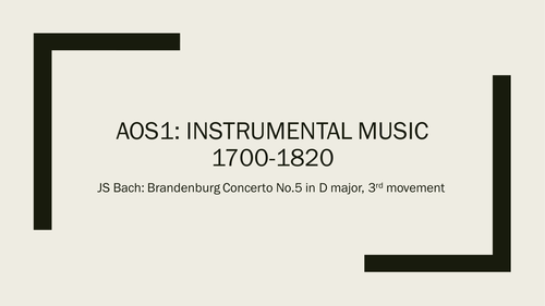 Bach Brandenburg Concerto No.5 in D major GCSE (9-1) Edexcel Pearson