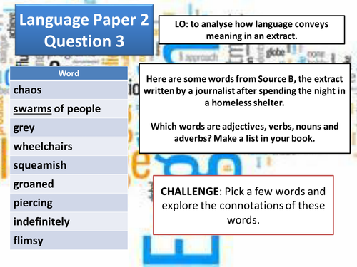 AQA GCSE English Language Paper 2 Question 3 Language Analysis