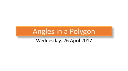 Angles in a polygon