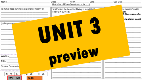 GCSE Edexcel RE UNITS 3 & 8 Exam Revision!