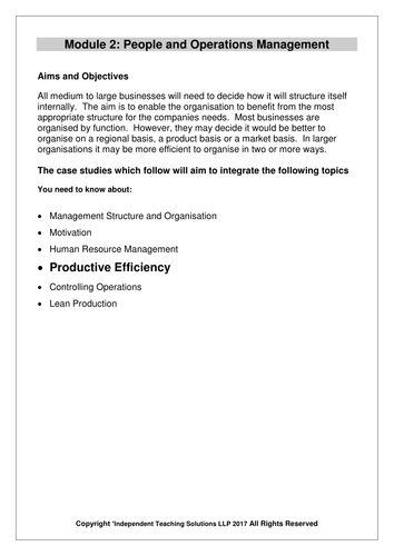 GCSE Business - Productive Efficiency (editable)