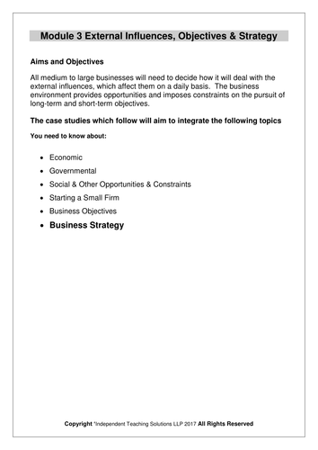 GCSE Business - Business Strategy (editable)