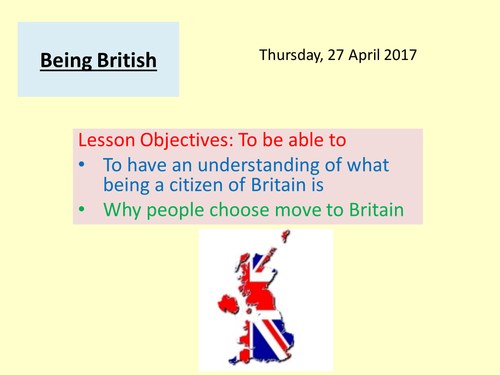 Being British Citizenship PowerPoint With Activities