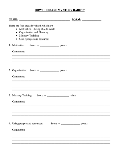 How good are my homework habits?