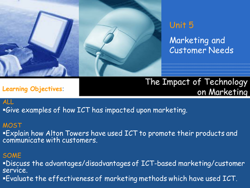 Impact of ICTon Marketing PPT and activities
