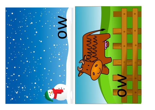 PHONICS sort the two ow sounds Year 1  ow as in snow ow as in cow