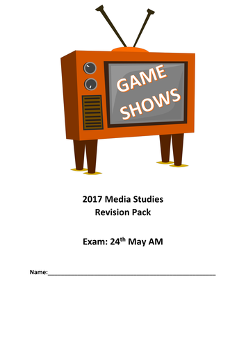 2017 AQA Media Studies Game Show Revision Pack
