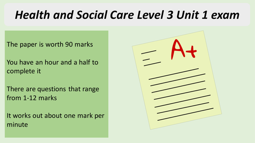 BTEC Health and Social Care Level 3 Unit 1 Exam Skills powerpoint