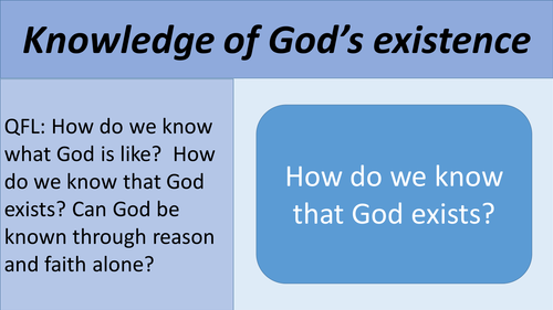 OCR NEW AS (Developments in Christian Thought) Knowledge of the existence of God lessons