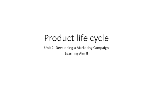 Product life cycle NQF BTEC Level 3 Business