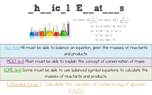 GCSE Chemistry AQA (New Spec) Quantitative Lesson 3 - Chemical Equations
