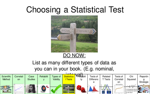 A Level Psychology AQA (New Spec) Research Methods Lesson 4 - Choosing a Statistical Test