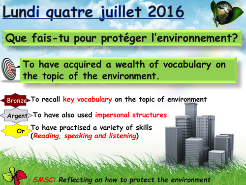 TALKING ABOUT THE ENVIRONMENT IN FRENCH